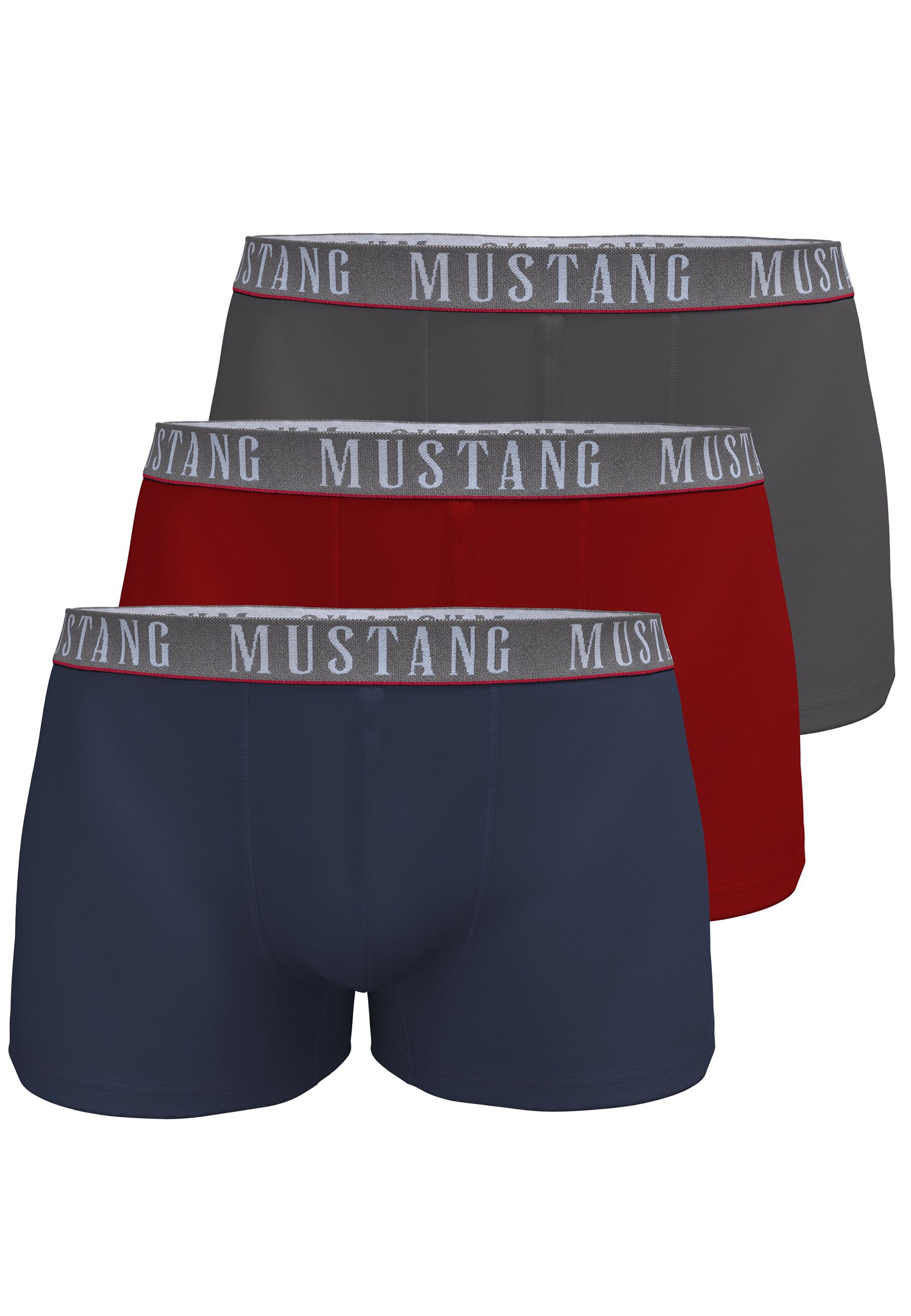 Herren Boxershorts von Mustang Retropants 3er-Pack Rot/Navy/Anthrazit