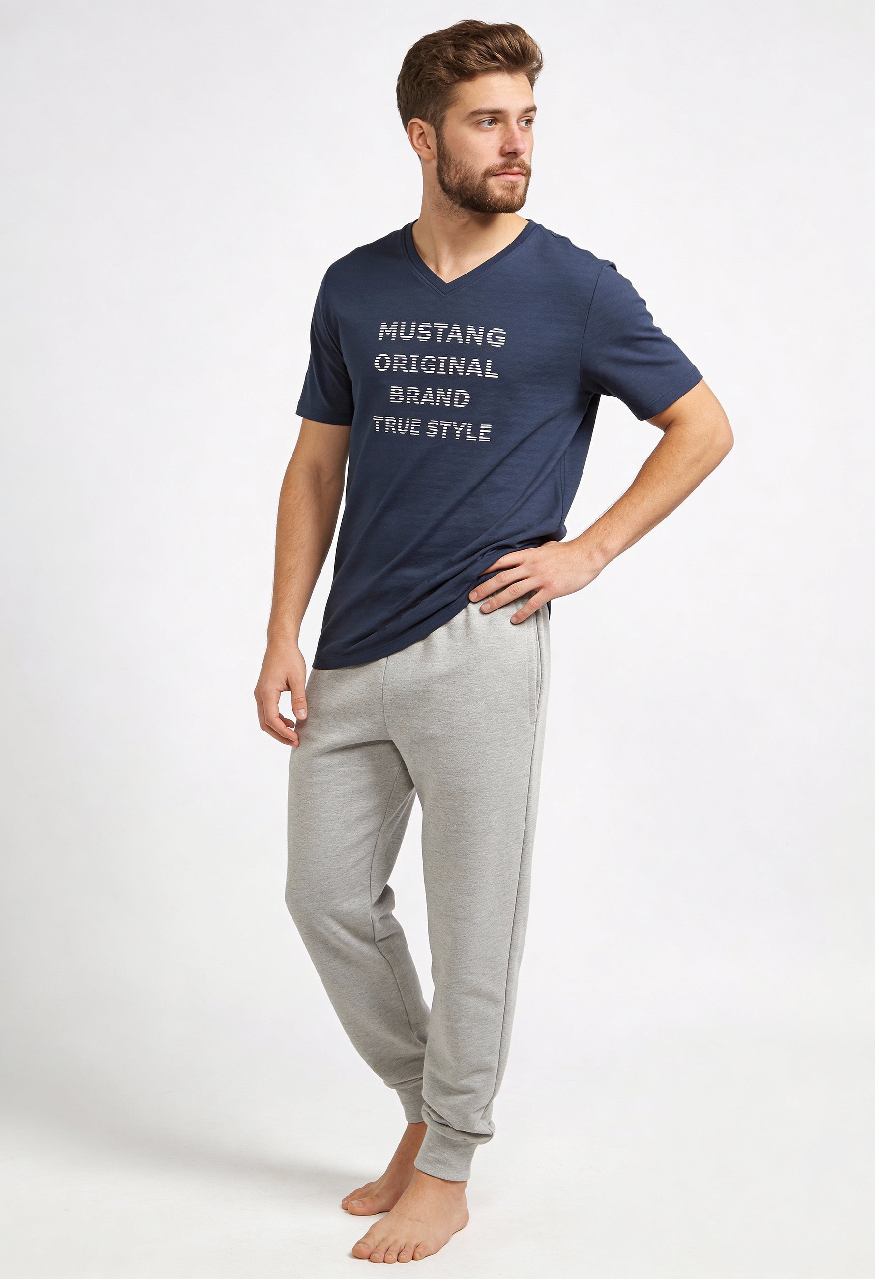 Mustang Short Set Schlafanzug Nachtwäsche Pyjama OEKO-TEX STANDARD 100 für Männer