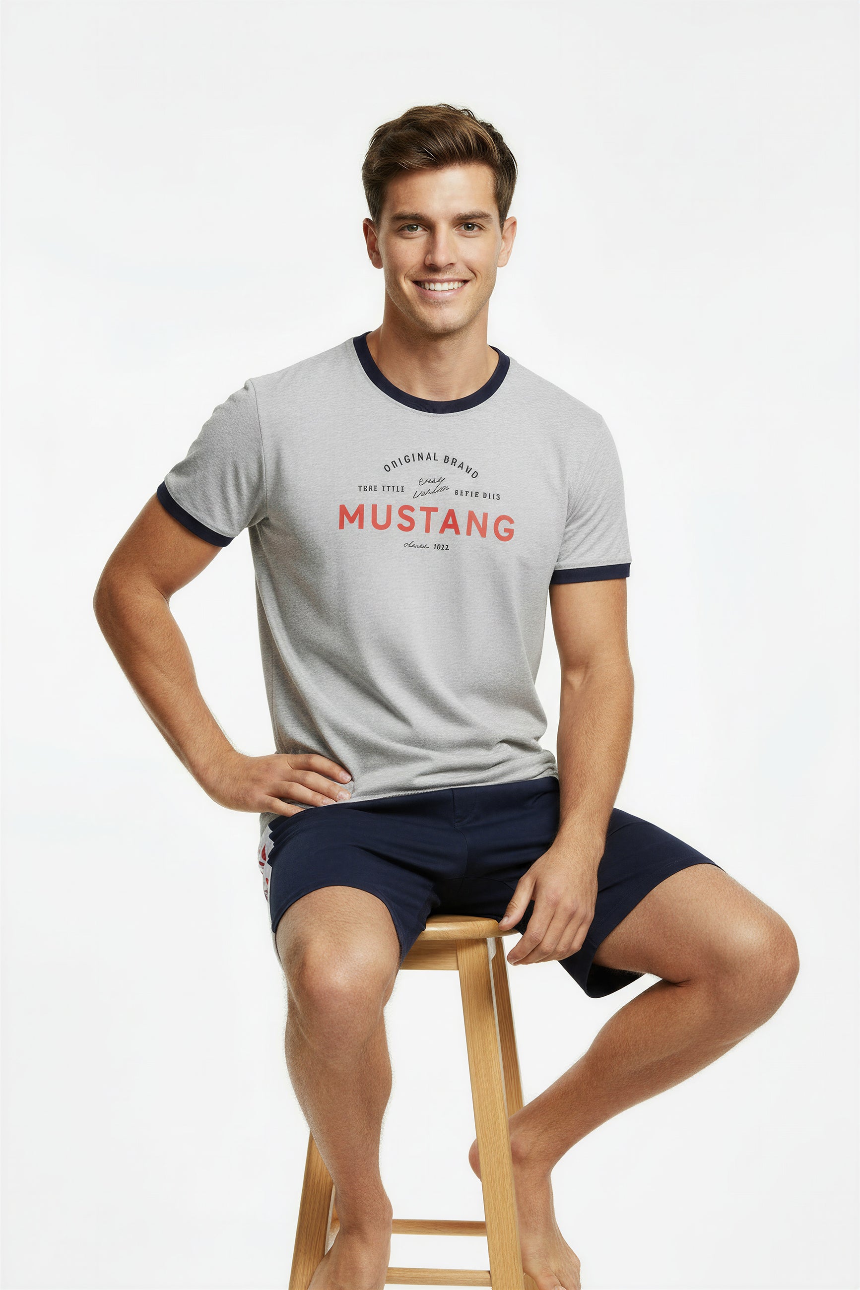Mustang Short Set Schlafanzug Nachtwäsche Pyjama OEKO-TEX STANDARD 100 für Männer