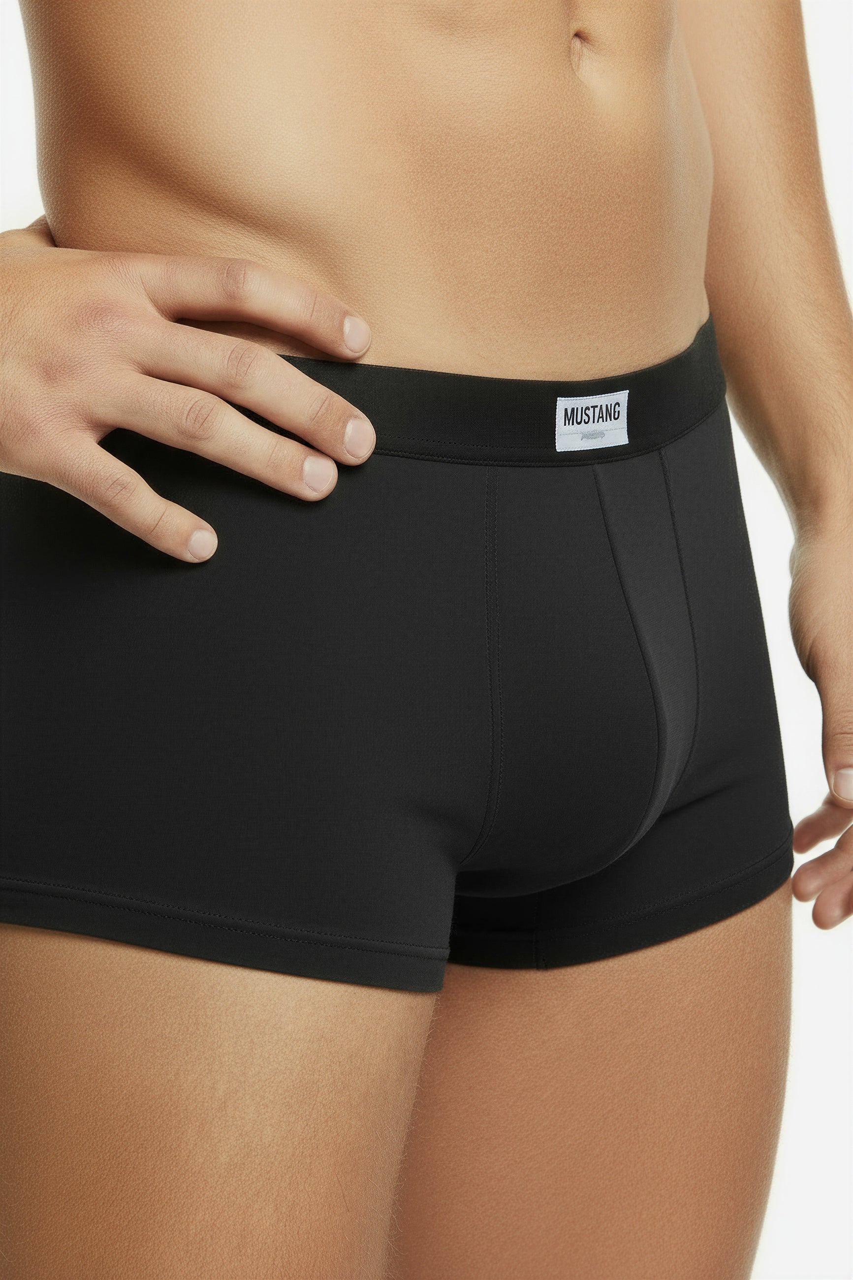 Herren Boxershorts schwarz von Mustang Retropants im 4er Vorteilspack