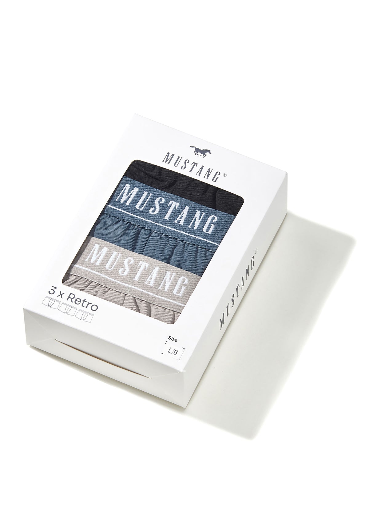 MUSTANG Retro-Pants Herren Unterhose Boxershorts Unterwäsche 3er Pack