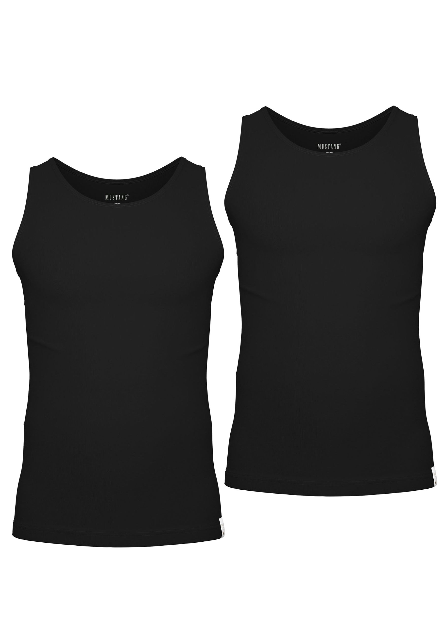 MUSTANG Worker Rib Shirt Hemd Unterhemd Achselshirt Doppelripp Herren 2er