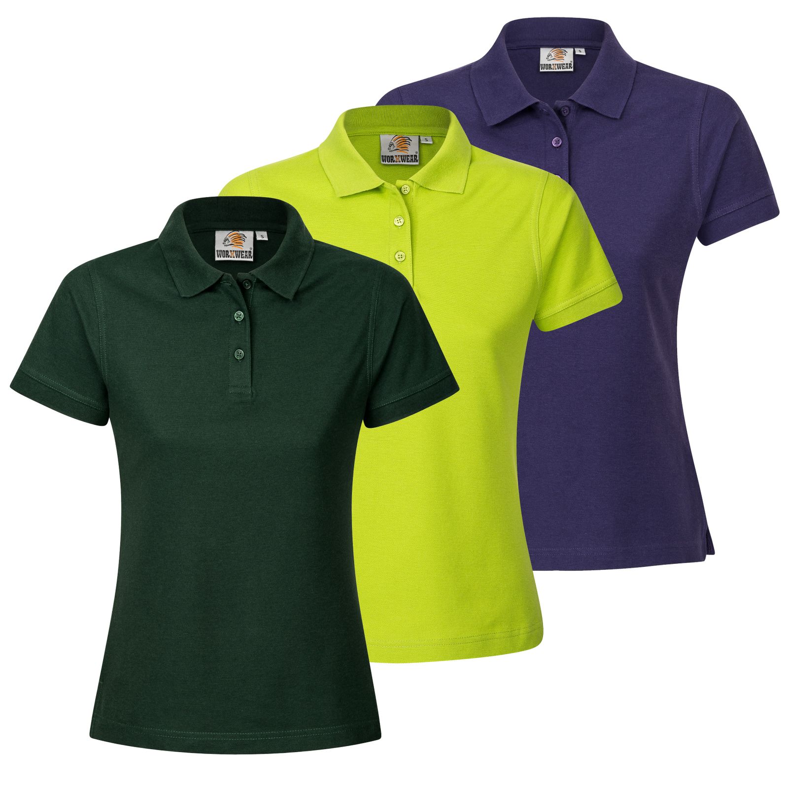 3er Set Damen Poloshirt workwear basic im Vorteilspack Berufskleidung der Marke WORXWEAR