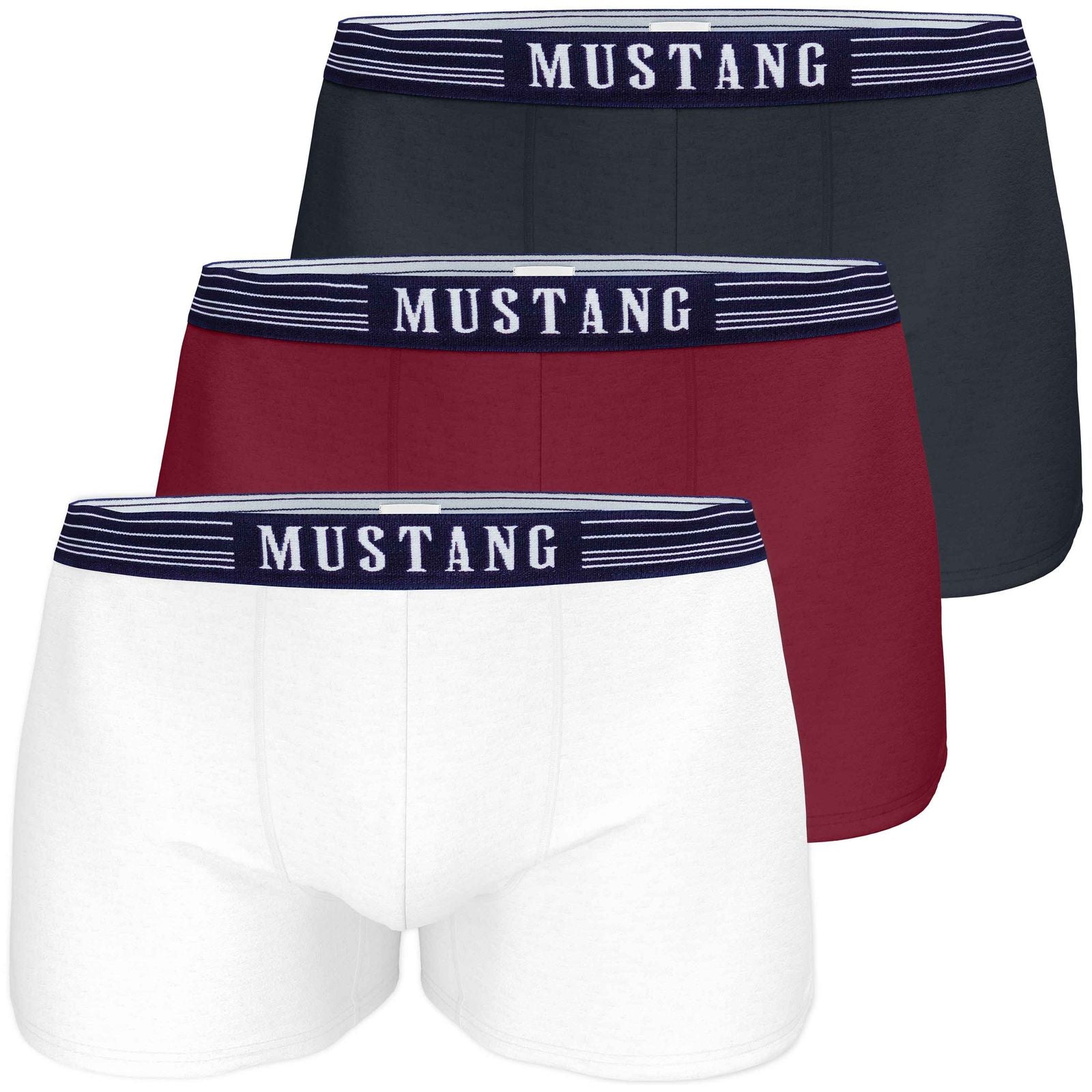 Herren Boxershorts von Mustang Retropants 3er-Pack Navy/Weiß/Rot