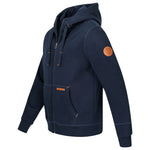Kapuzen Sweatjacke Zip Hoodie leather edition mit Bio Baumwolle