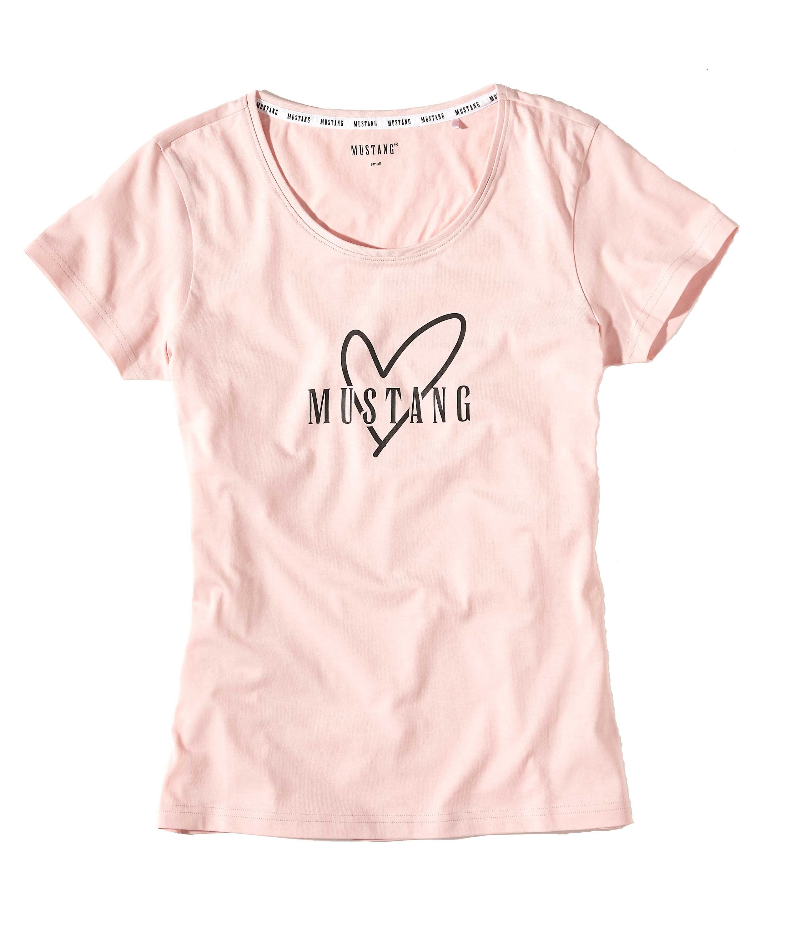 MUSTANG Ladies Pyjama Set rose/black - T-Shirt / lange Hose - Schlafanzug - Nachtwäsche - OEKO TEX STANDARD 100 - für Damen