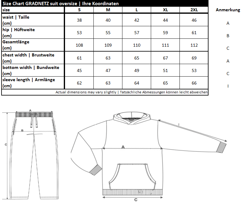 GRADNETZ Jogginganzug Oversize Unisex | Hoodie & Jogginghose | Bio-Baumwolle