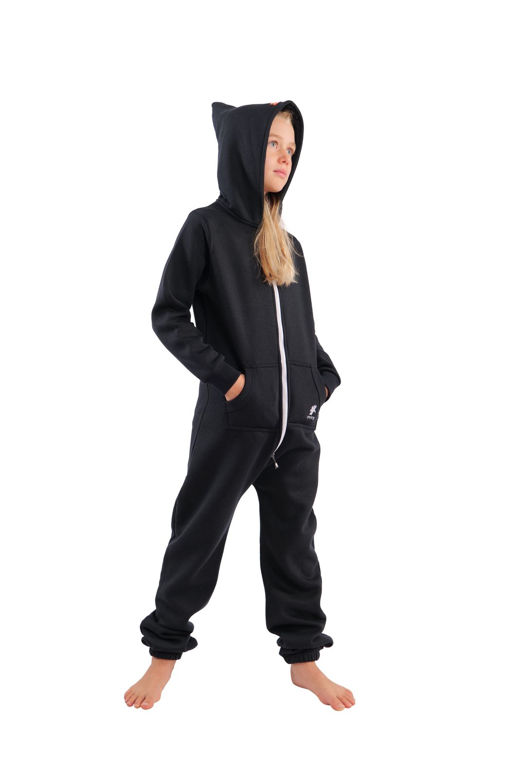 O'Poppy Kinder Jumpsuits Jungen Mädchen mit Zwergen Kapuze dunkelblau
