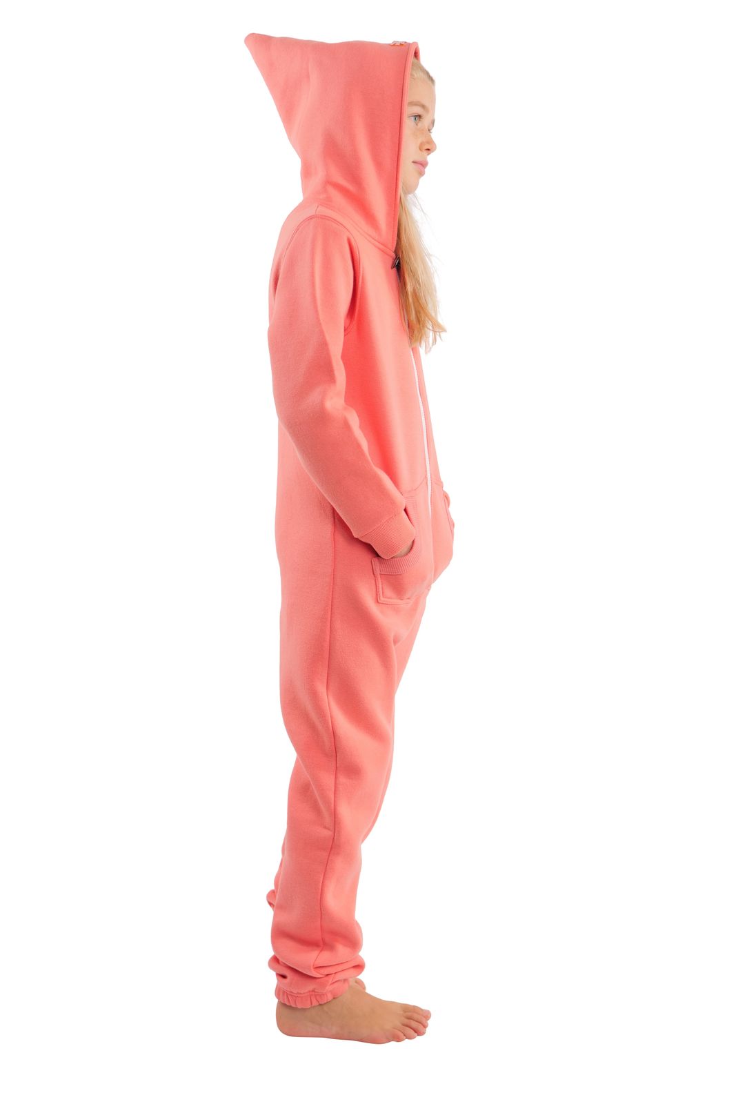 O'Poppy Kinder Jumpsuits Jungen Mädchen mit Zwergen Kapuze rosa