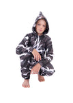 O'Poppy Kinder Jumpsuits Jungen Mädchen mit Zwergen Kapuze camo urban grey