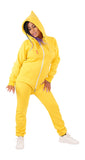 O'Poppy Jumpsuit Damen mit spitzer Kapuze gelb