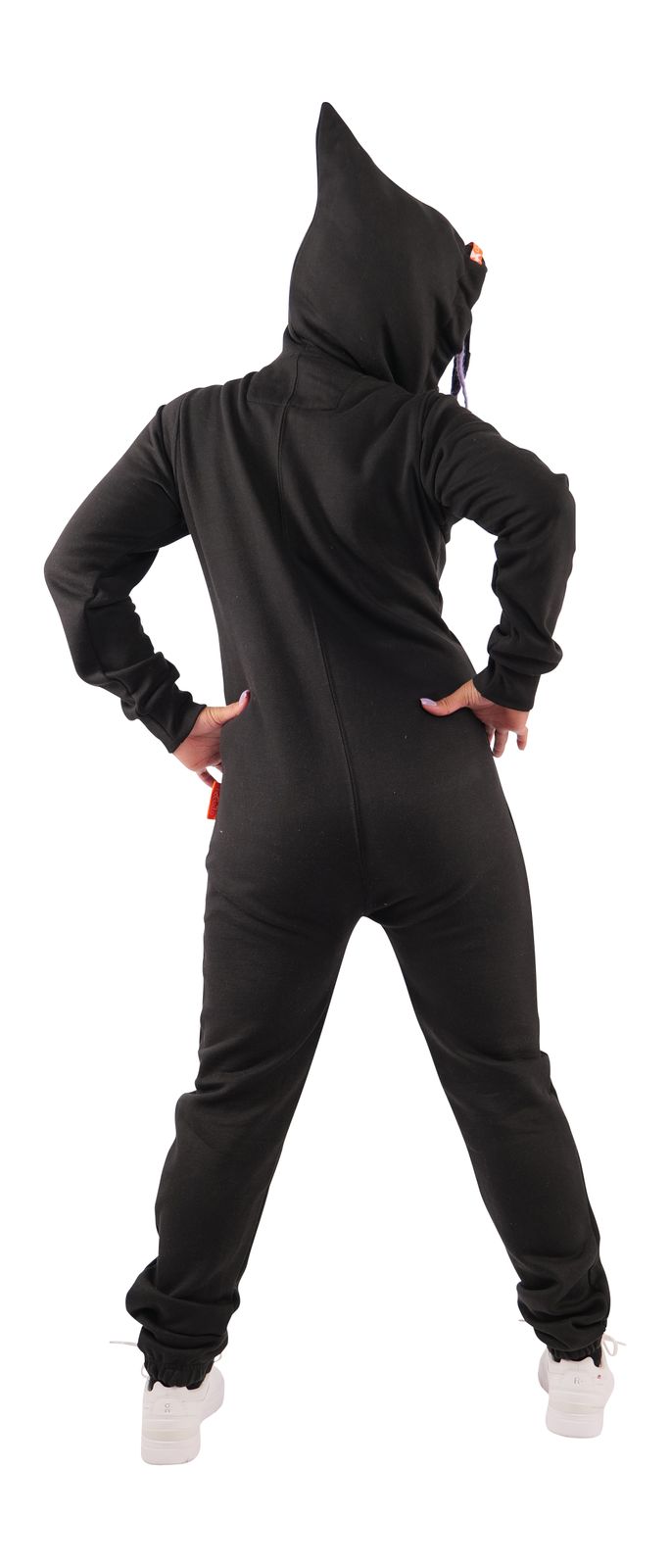 O'Poppy Jumpsuit Damen mit spitzer Kapuze schwarz