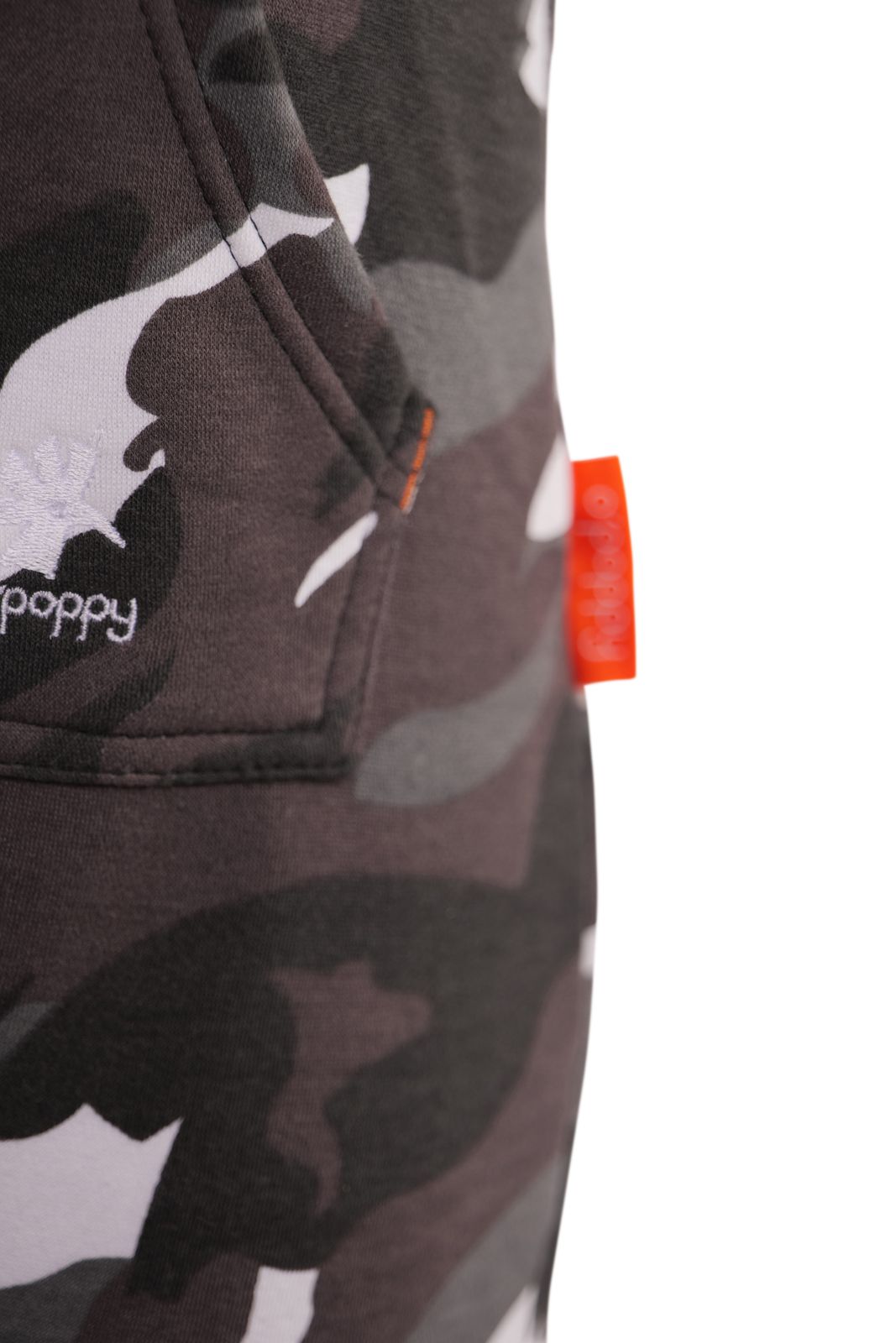 O'Poppy Jumpsuit Damen mit spitzer Kapuze camo urban grey
