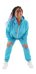 O'Poppy Jumpsuit Damen mit spitzer Kapuze türkis