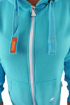 O'Poppy Jumpsuit Damen mit spitzer Kapuze türkis