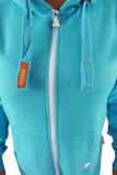 O'Poppy Jumpsuit Damen mit spitzer Kapuze türkis