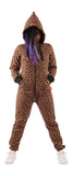 O'Poppy Jumpsuit Damen mit spitzer Kapuze leopard