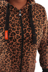 O'Poppy Jumpsuit Damen mit spitzer Kapuze leopard