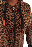 O'Poppy Jumpsuit Damen mit spitzer Kapuze leopard