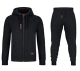 GYMAMBA Jogginganzug Patches Herren 2-teilig mit Kapuze schwarz