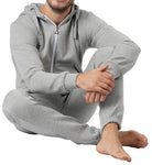 O'Poppy Jumpsuit Herren mit spitzer Kapuze hellgrau