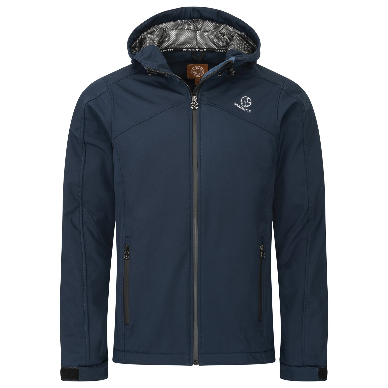 GRADNETZ atmungsaktive Outdoor Softshelljacke mit Kapuze dunkelblau