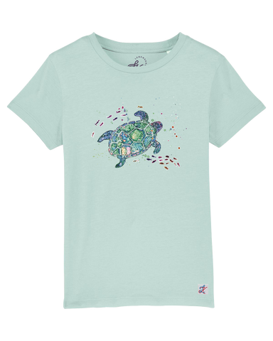 Kinder T-Shirt Biobaumwolle "Little Turtle" caribbean von Lebenskreativ