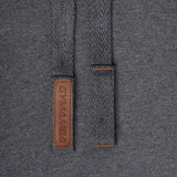 Warme GYMAMBA Sweatjacke Herren mit Lederpatches und Kapuze dunkelgrau