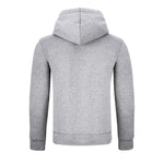 Warme GYMAMBA Sweatjacke Herren mit Lederpatches und Kapuze hellgrau