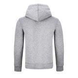 Warme GYMAMBA Sweatjacke Herren mit Lederpatches und Kapuze hellgrau