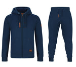 GYMAMBA Jogginganzug Patches Herren 2-teilig mit Kapuze blau