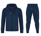 GYMAMBA Jogginganzug Patches Herren 2-teilig mit Kapuze blau