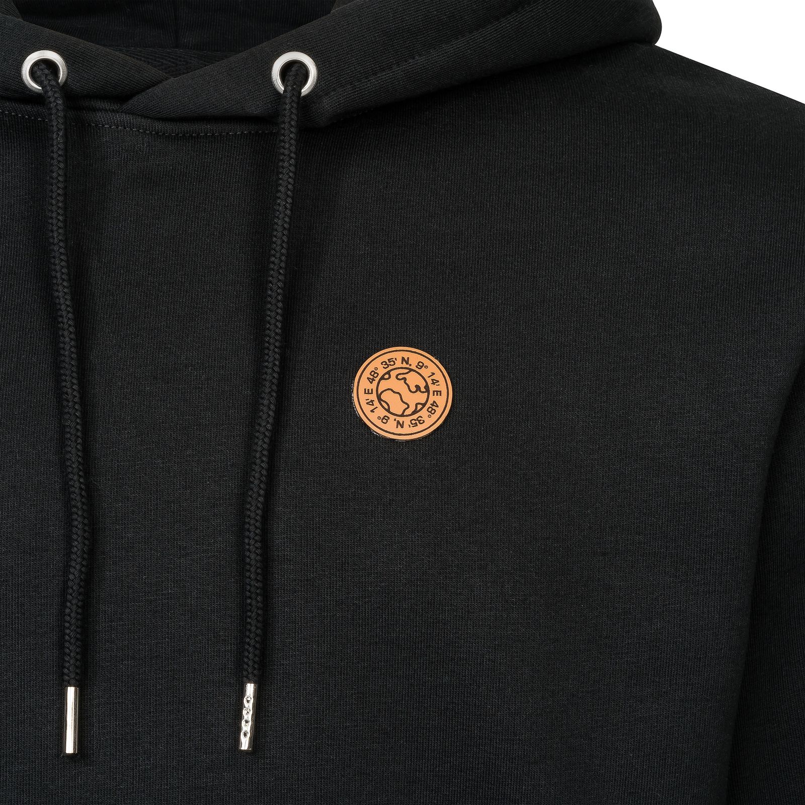 Hoodie unisex mit Kapuze und Lederpatch aus Biobaumwolle nachhaltig & fair der Marke GRADNETZ