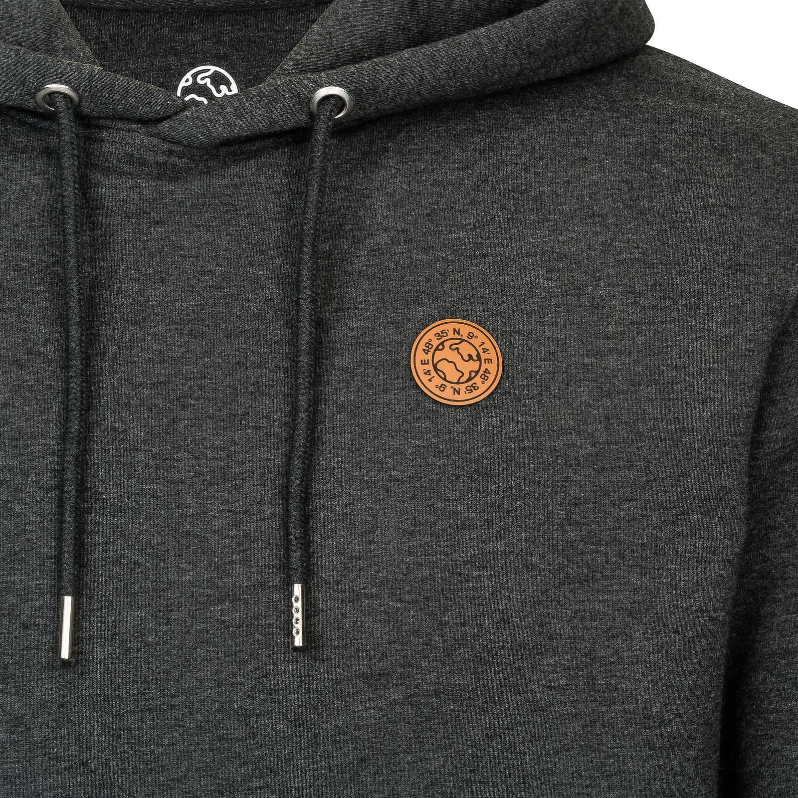 Hoodie unisex mit Kapuze und Lederpatch aus Biobaumwolle nachhaltig & fair der Marke GRADNETZ